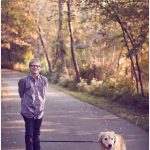 An example of a photo of a boy and his dog, fall 2016