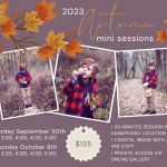 Mini session announcement for fall 2023 by area Chicago photographer Marmalade Photography
